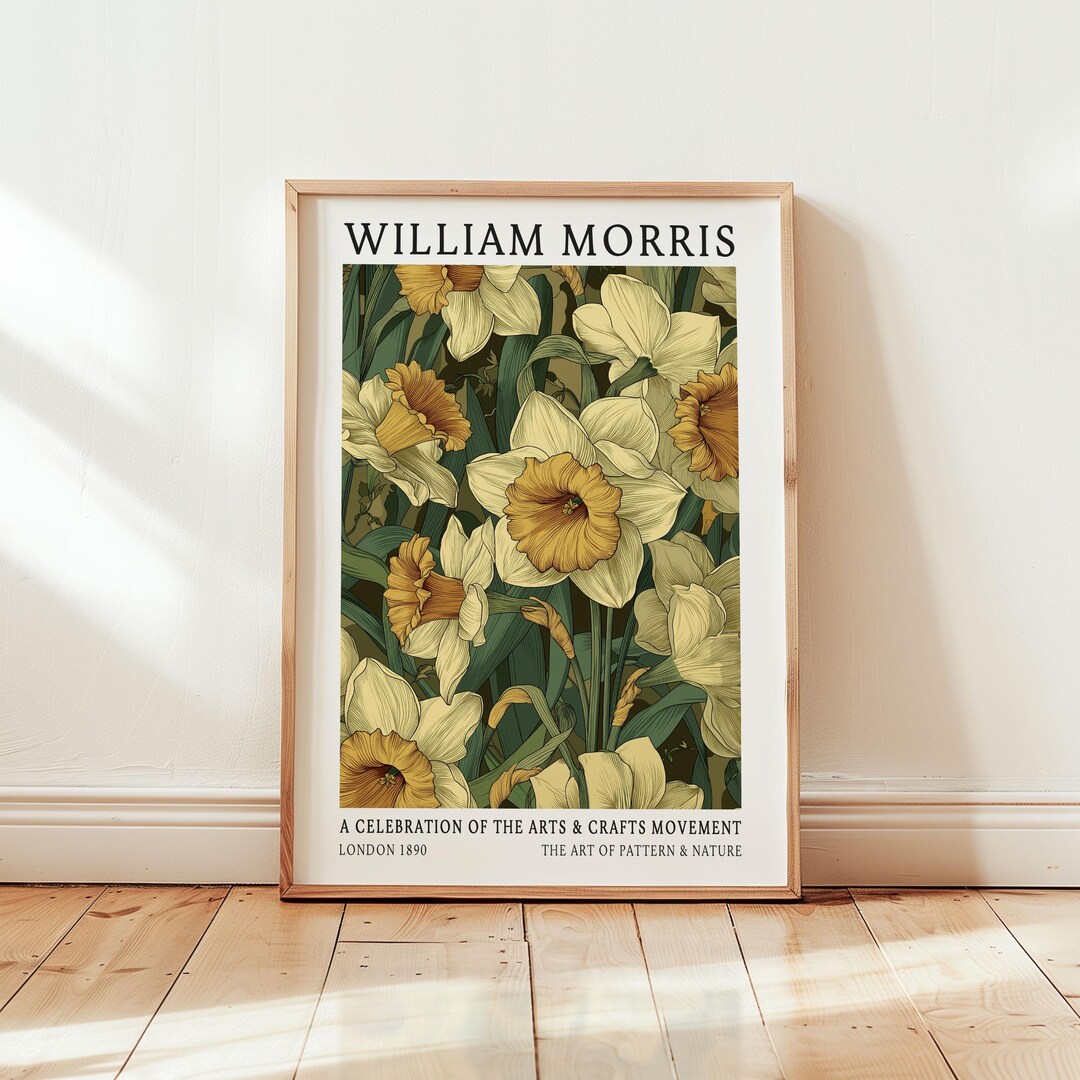 William Morris Daffodil Art Print - Yellow Flower Poster - Spring Home ...