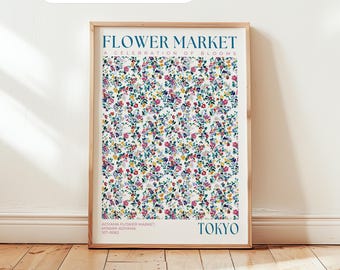 FLOWER MARKET Wall Art: Tokyo Art Print, Floral Decor, Botanical Poster