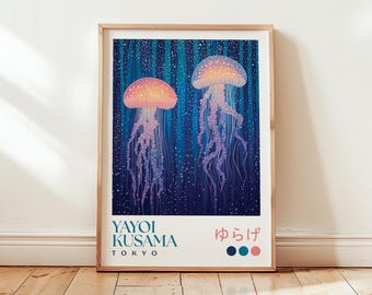 Yayoi Kusama Jellyfish Print: Abstract Japanese Ocean Art