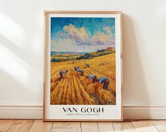 Póster de paisaje agrícola de Van Gogh - Pintura campestre - Láminas de granja - Decoración rústica para el hogar - Póster de exposición - Arte mural para sala de estar