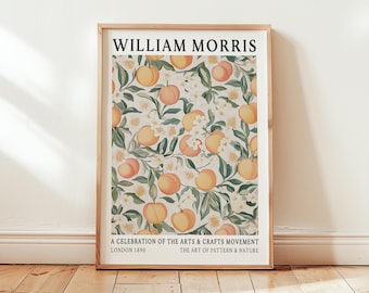 William Morris Peach Print: Vintage Botanical Kitchen Art