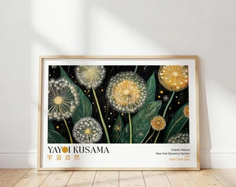 Yayoi Kusama Abstract Dandelion Poster: Floral Japanese Art, Landscape Art Prints, Botanical Wall Decor