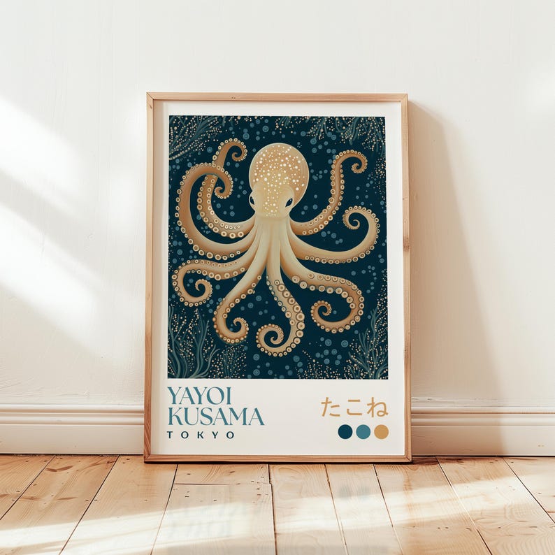 Yayoi Kusama Octopus Art Print: Modern Japanese Wall Decor - Etsy