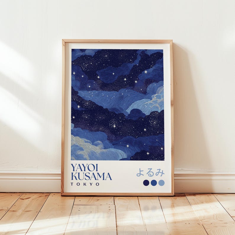 Yayoi Kusama Inspired Starry Night Print: Japanese Art Poster - Etsy