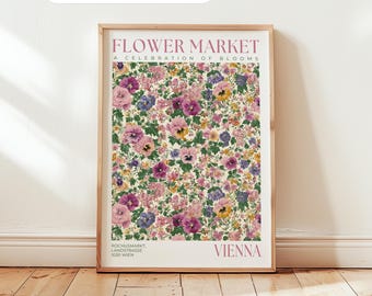 Flower Market Print: Vienna Floral, Botanical Art, Home Decor