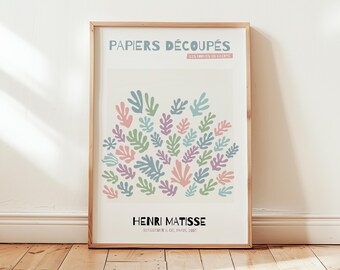 Henri Matisse Pastel Cut Out Print: Abstract Botanical Poster, Modern Nature Art