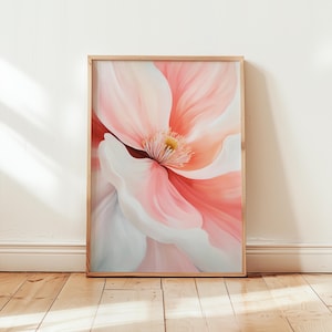 Arte de flor de cerezo de Georgia O'Keeffe - Decoración de pared en rosa suave - Póster en rosa pastel - Decoración floral para dormitorio - Arte japonés - Decoración moderna para el hogar