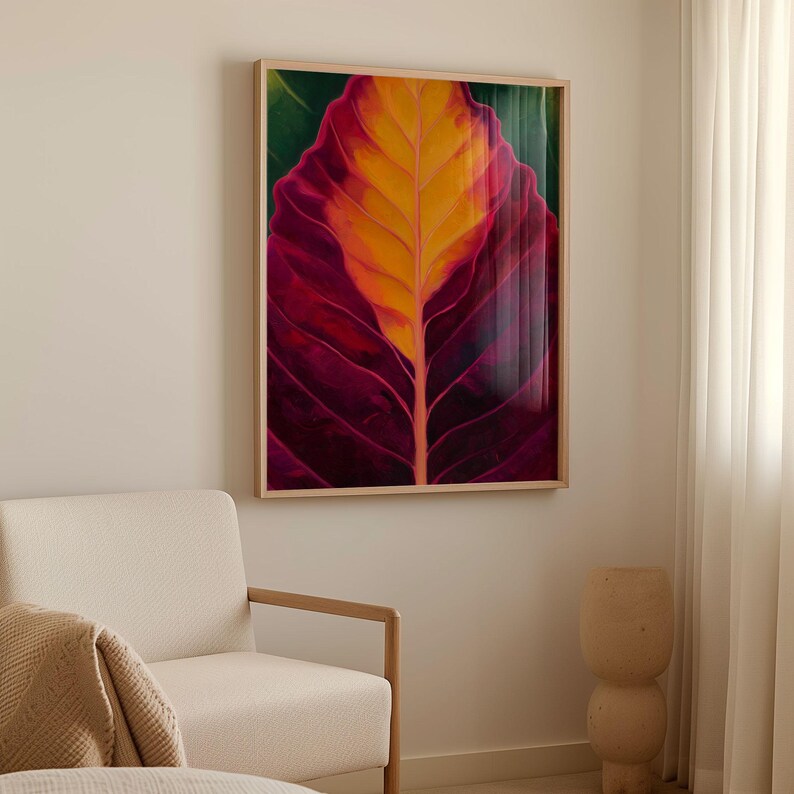 Georgia O'keeffe Colourful Leaf Print - Autumn Leaf Poster - Colorful ...