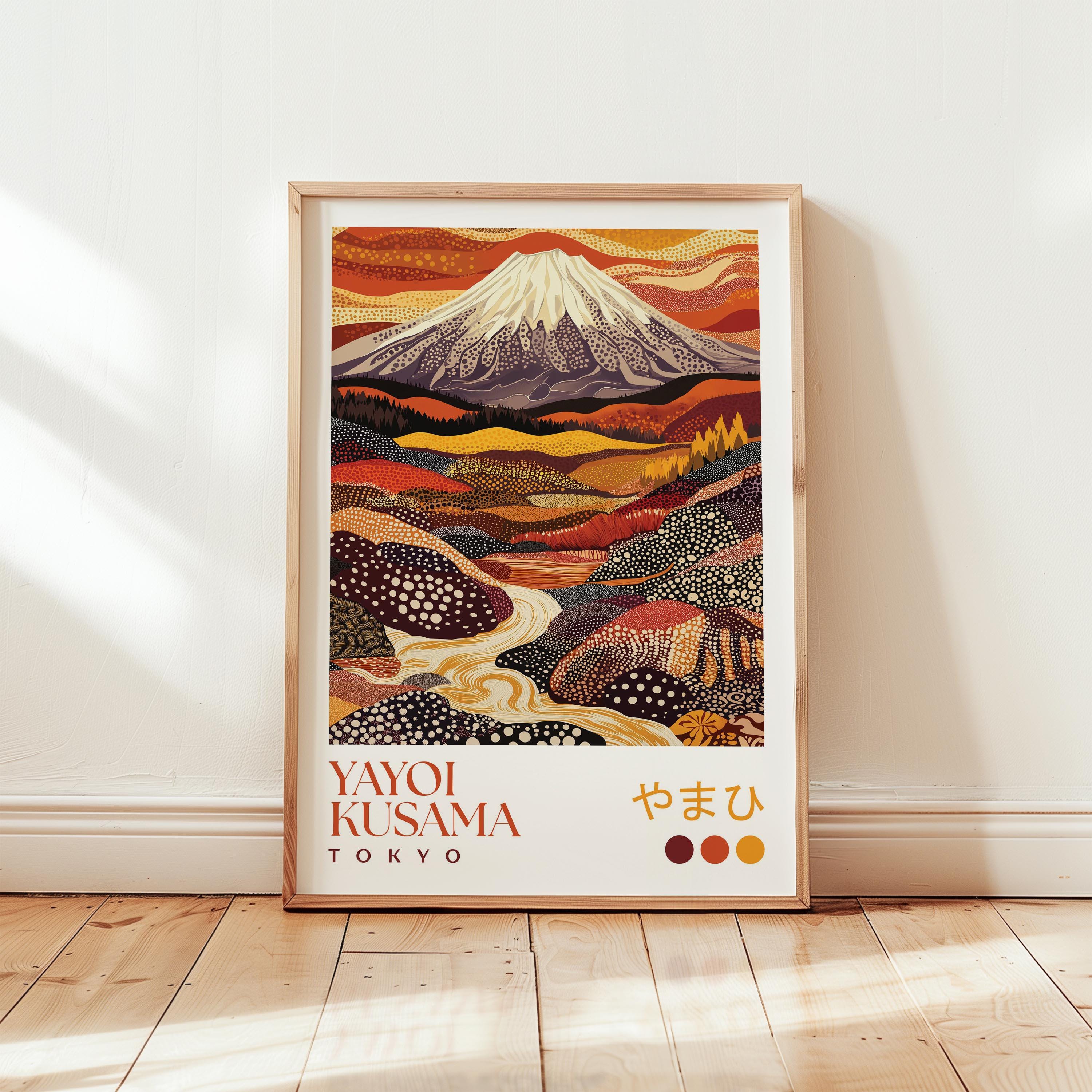 Yayoi Kusama Mount Fuji Art Print: Japanese Landscape Poster - Etsy