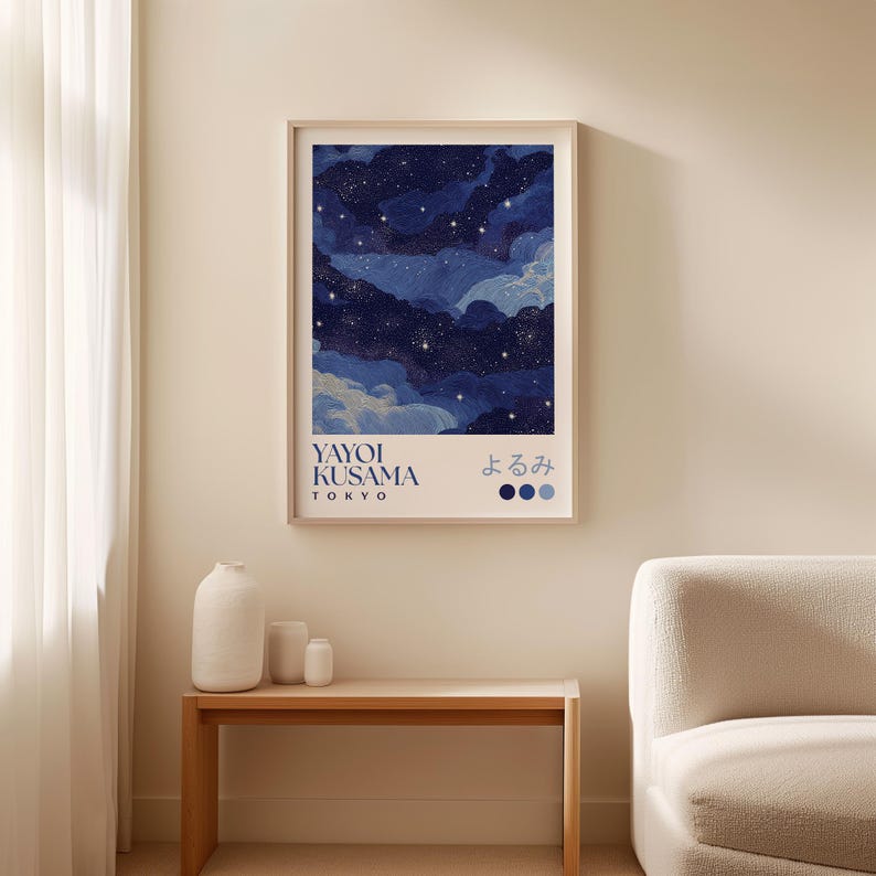 Yayoi Kusama Inspired Starry Night Print: Japanese Art Poster - Etsy