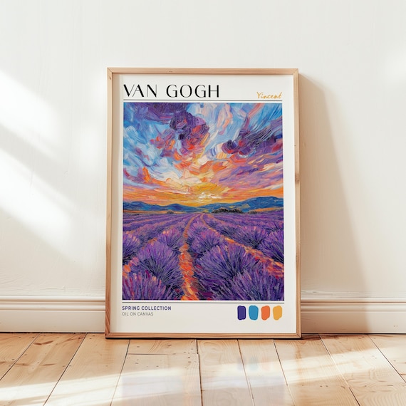 Van Gogh Lavender Field Art Print: Impressionist Floral Wall Decor