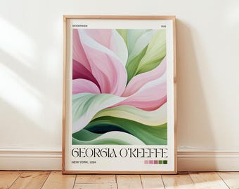 Georgia O'Keeffe Blumen Druck: Moderne botanische Kunst, Pastell Dekor