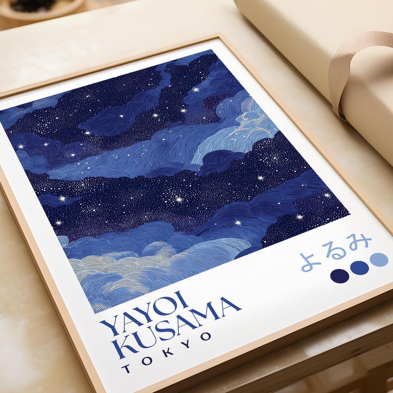 Yayoi Kusama Inspired Starry Night Print: Japanese Art Poster - Etsy