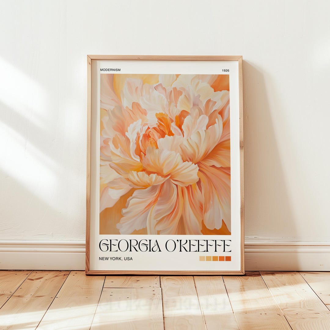 Georgia O'keeffe Orange Peony Print: Botanical Flower Poster