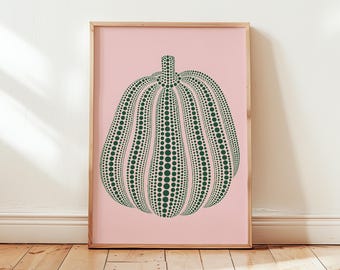 Yayoi Kusama Pumpkin Poster: Blush Pink Wall Art, Modern Japanese Wall Decor, Japanese Dot Print