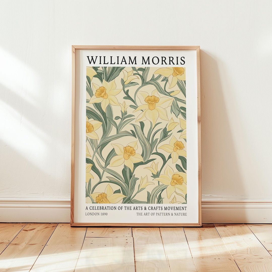 William Morris Yellow Daffodil Print - Spring Flower Decor - Yellow ...