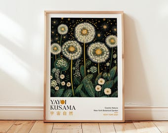 Yayoi Kusama Dandelion Print: Japanese Zen Art, Modern Botanical Poster, Abstract Flower Wall Art