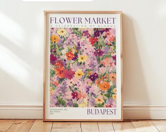 Flower Market Print: Budapest Travel, Floral Wall Art, Bright Bloom Decor