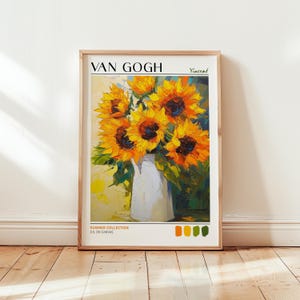 Van Gogh Sunflower Vase Print - Yellow Flower Poster - Floral Wall Art - Yellow Bedroom Decor - Summer Flower Painting - Floral Kitchen Art