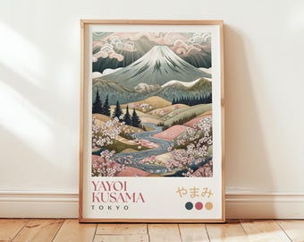 Yayoi Kusama Góra Fuji Art Print: Plakat z japońskim krajobrazem