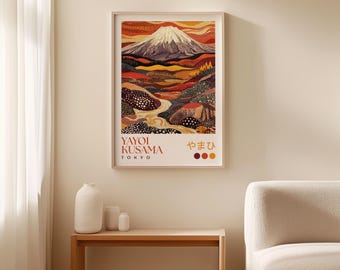 草間彌生 富士山 アートプリント：日本の風景ポスター - Etsy 日本