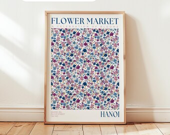 Hanoi Flower Market Print: Floral Poster, Botanical Wall Art, Spring Decor