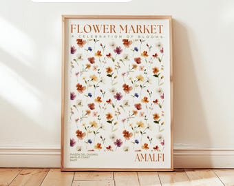 Amalfi Flower Market Print: Floral Wall Art, Italy Travel, Botanical Decor