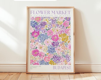 Flower Market Print: Budapest Wall Art, Floral Home Decor, Spring Blooms