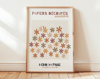 Henri Matisse Autumn Floral Print: Abstract Boho Wall Art, Flower Cut Out Poster