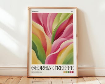 Georgia O'Keeffe Blumen Malerei: Abstrakte Natur Poster, Moderne Wanddekoration