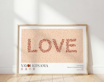 Yayoi Kusama Love Forever Print: Japanese Art, Ishihara Test, Red Dots, Osaka Exhibit