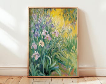 Claude Monet Purple Irises Poster: Purple Wall Art, Impressionist Wall Decor, Fine Art Print