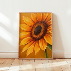 Impresión de girasol amarillo de Georgia O'Keeffe - Pintura vibrante de verano - Regalo de inauguración de la casa - Arte floral de pared - Póster para dormitorio - Arte para sala de estar