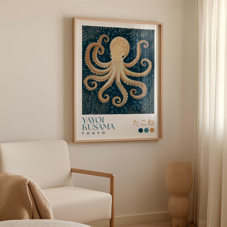 Yayoi Kusama Octopus Art Print: Modern Japanese Wall Decor - Etsy