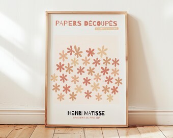 Henri Matisse Pink Daisy Poster: Cut Out Flower Print, Modern Bedroom Wall Art
