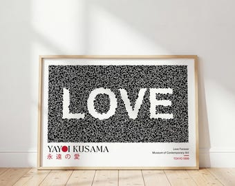 Yayoi Kusama Love Forever Print: Japanese Poster, Abstract Decor, Tokyo Art