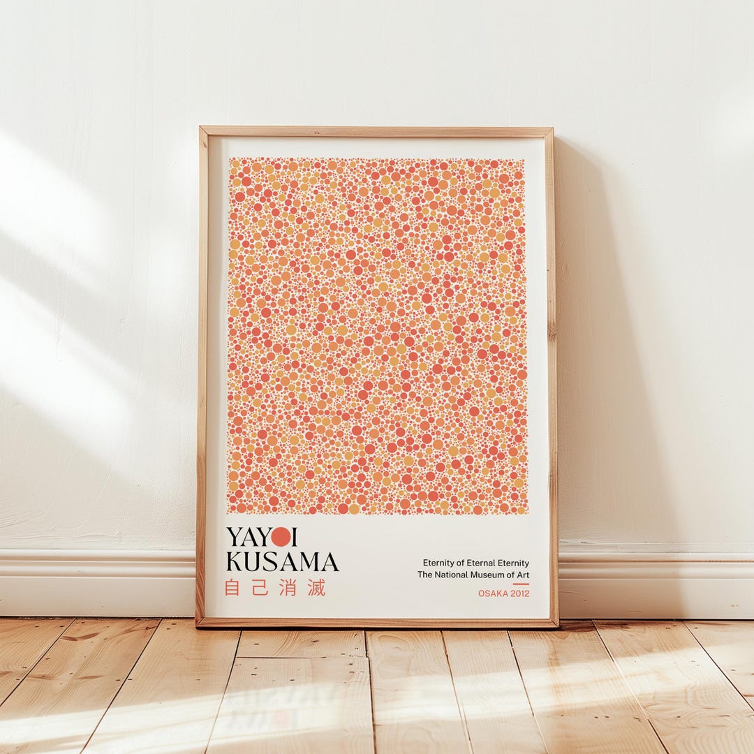 Yayoi Kusama Polka Dot Poster: Modern Japanese Art, Orange Wall Decor ...