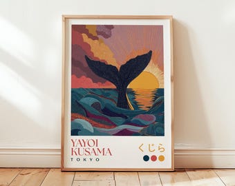 Yayoi Kusama Wal Kunstdruck: Japanischer Ozean Sonnenuntergang Poster