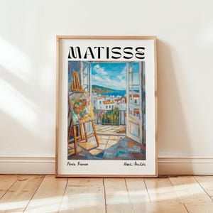 Impresión de estudio del artista Henri Matisse - Vista al mar de Matisse - Arte mural colorido - Decoración mediterránea - Póster de exposición - Regalo para amantes del arte