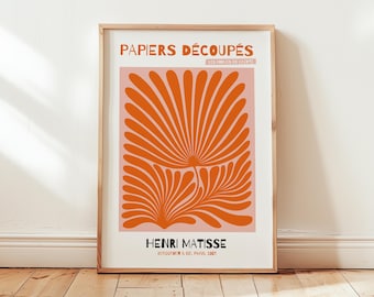 Henri Matisse Abstract Botanical Art: Orange Bedroom Print, Modernist Floral Poster