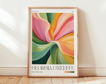 Georgia O'Keeffe - Abstrakter Blumendruck: Florale Wanddekoration, farbenfrohe moderne Kunst