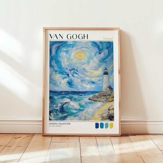 Van Gogh Lighthouse Print: Coastal Seaside Painting, Museum-Grade Gloss Poster
