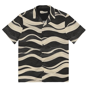 Traditional Japanese Pattern Button-Up Shirts - NEO KIMONO Wave full