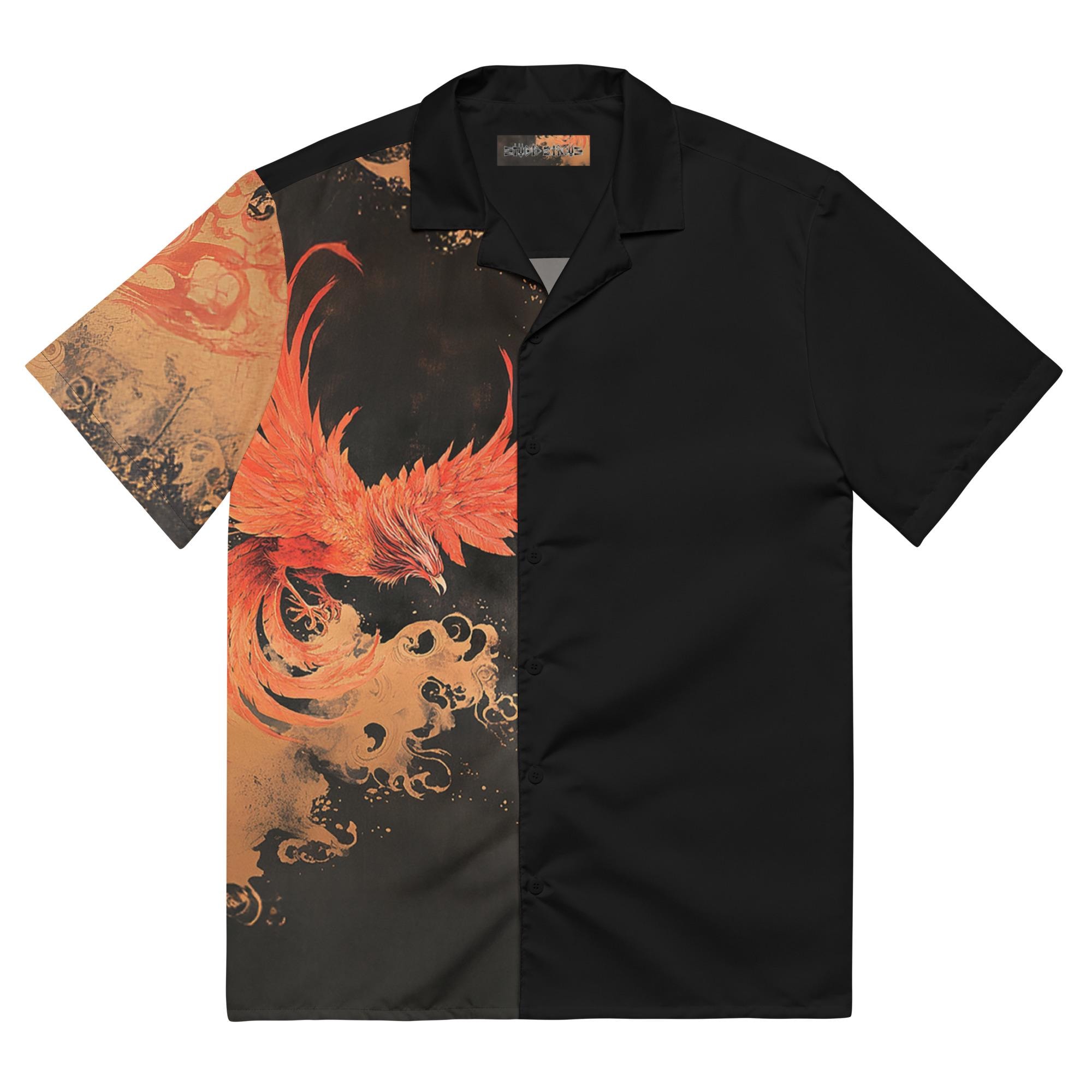 Traditional Japanese Pattern Button-up Shirts - FOUR GODS SUZAKU