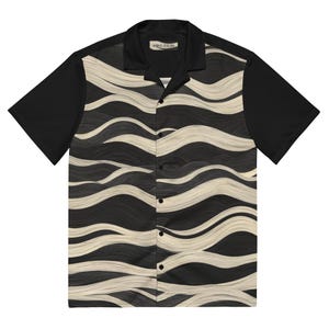 Traditional Japanese Pattern Button-Up Shirts - NEO KIMONO Wave