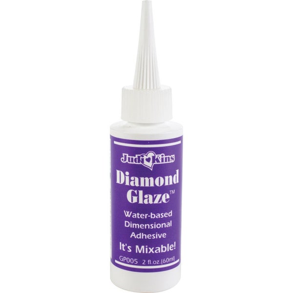 JudiKins, glaçure diamantée, adhésif dimensionnel 2 oz, flacon à embout de précision, flacon de colle, scellant transparent, parfait pour les flocons de dorure et le mica