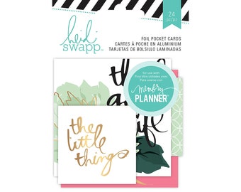 Heidi Swapp, Hello Beautiful, Pocket Cards, Card Embellishments, Memory Planner Collection, Gold Foil Sayings, Card Fronts, Message Squares