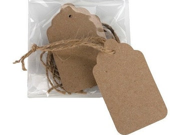 Canvas Corp, Cardstock Tags, Scallop Top Tags, Kraft Brown Tags, Jute Ties, Gift Tags, Christmas Gift Tags, Plain Tags