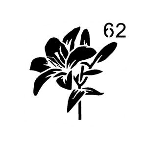 Vraiment super pochoirs, mini, pochoir fleur 62, 3 x 3 pi, réutilisable, lys de Pâques, fleurs, printemps, symbolise la renaissance, pétales, lys trompette