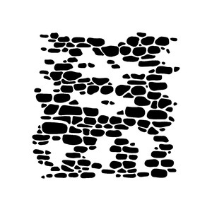 Really Great Stencils, Aged Stone Wall 1 Stencil, 6x6", Background, Card Front, Weathered, Old Wall, Stones, Masonry, Stonework, Rocks